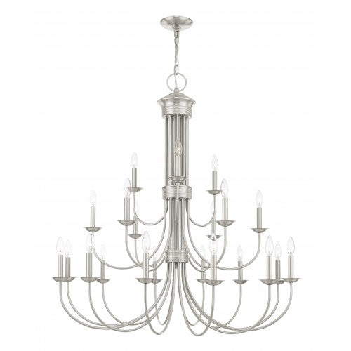 21 Light Brushed Nickel Chandelier Chandelier Livex