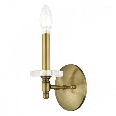 1 Light Antique Brass Wall Sconce Wall Sconce Livex