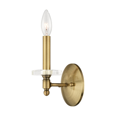 1 Light Antique Brass Wall Sconce Wall Sconce Livex