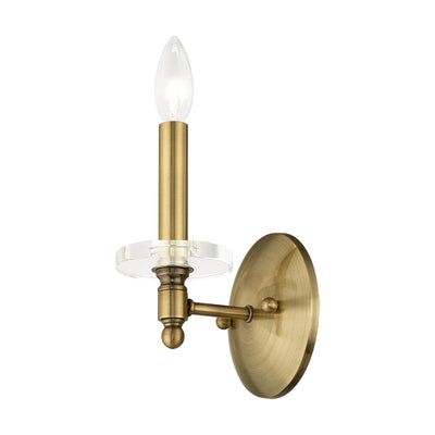 1 Light Antique Brass Wall Sconce Wall Sconce Livex