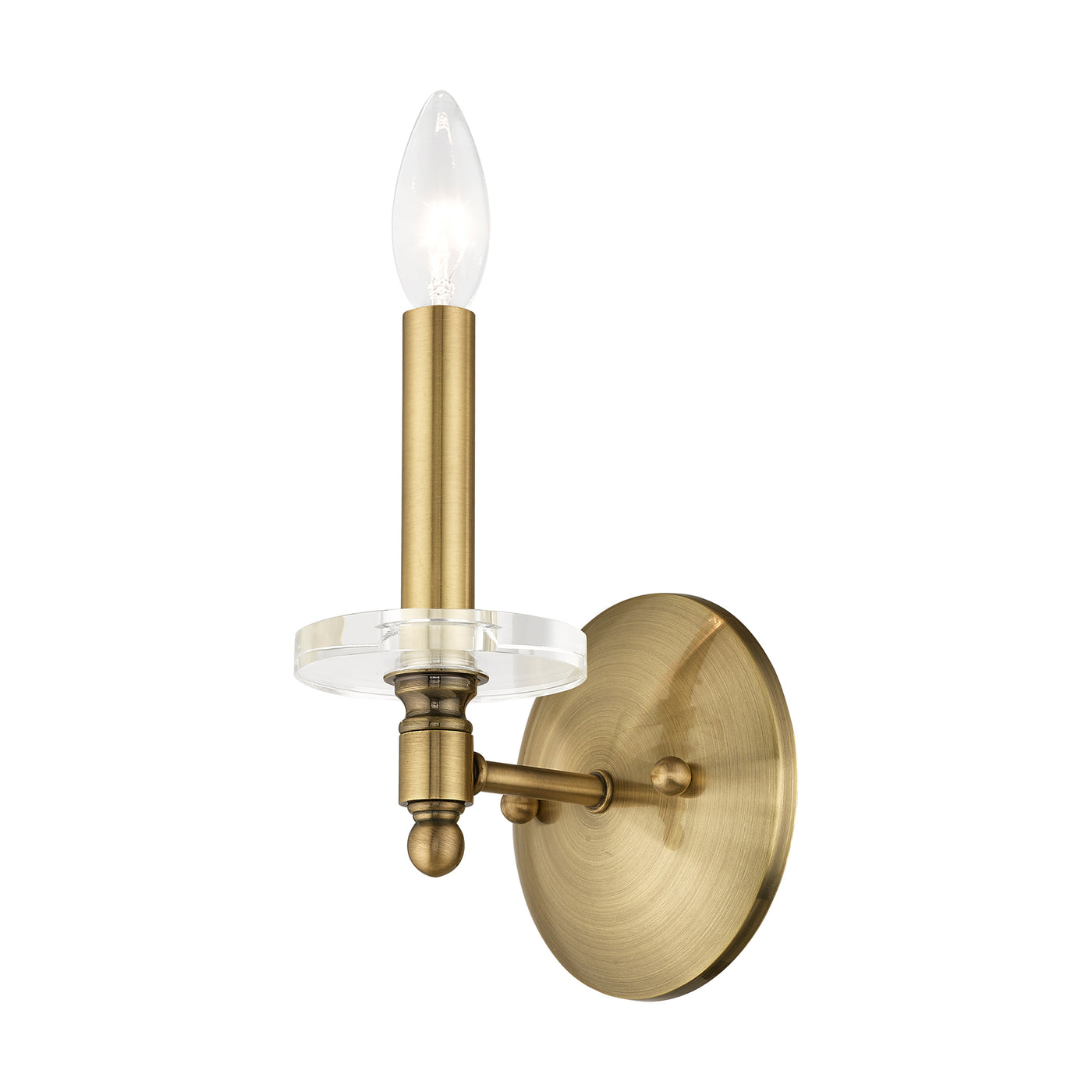 1 Light Antique Brass Wall Sconce Wall Sconce Livex