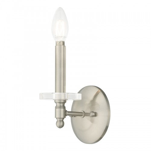 1 Light Brushed Nickel Wall Sconce Wall Sconce Livex