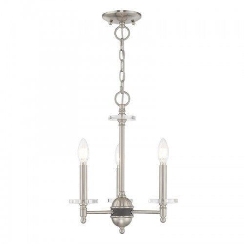 3 Light Brushed Nickel Chandelier Chandelier Livex