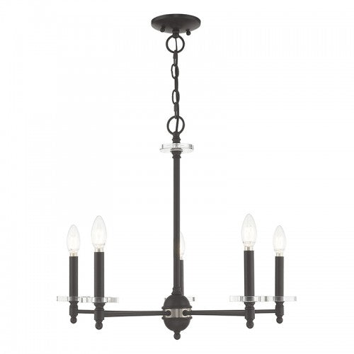 5 Light Bronze Chandelier Chandelier Livex