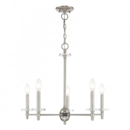 5 Light Brushed Nickel Chandelier Chandelier Livex