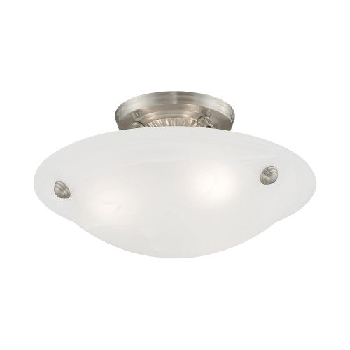 3 Light Brushed Nickel Ceiling Mount Semi Flush Livex
