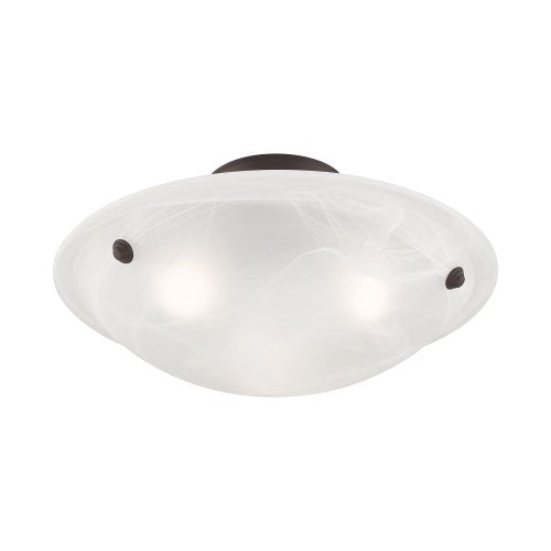 3 Light Bronze Ceiling Mount Semi Flush Livex