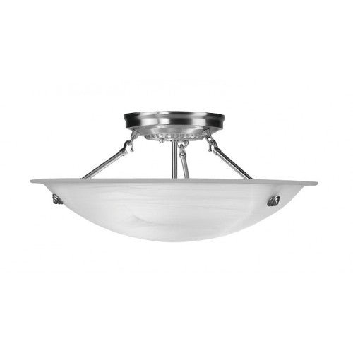 3 Light Brushed Nickel Ceiling Mount Semi Flush Livex