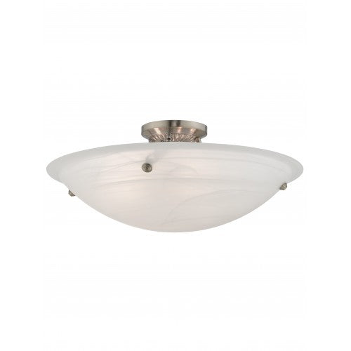 4 Light Brushed Nickel Ceiling Mount Semi Flush Livex