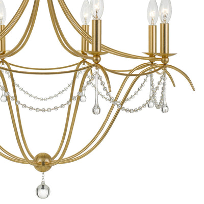 Metro 8 Light Crystal Beads Antique Gold Chandelier Chandelier Crystorama