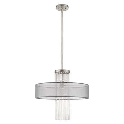 1 Light Brushed Nickel Pendant Chandelier Chandelier Livex