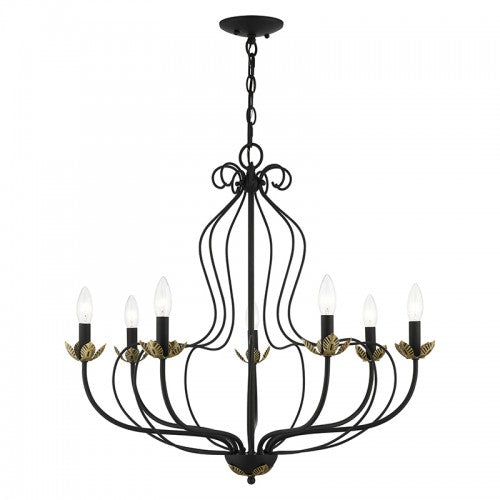 7 Light Black Chandelier Chandelier Livex