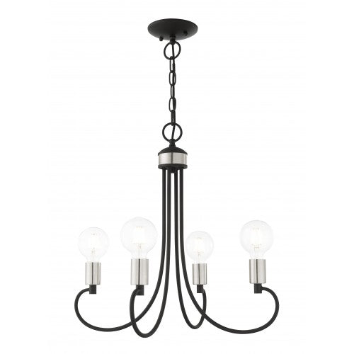 4 Light Black Chandelier Chandelier Livex