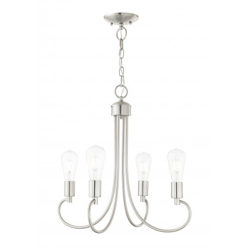 4 Light Brushed Nickel Chandelier Chandelier Livex