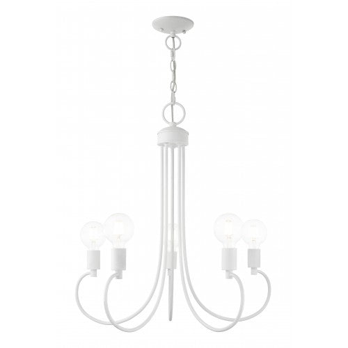 5 Light White Chandelier Chandelier Livex