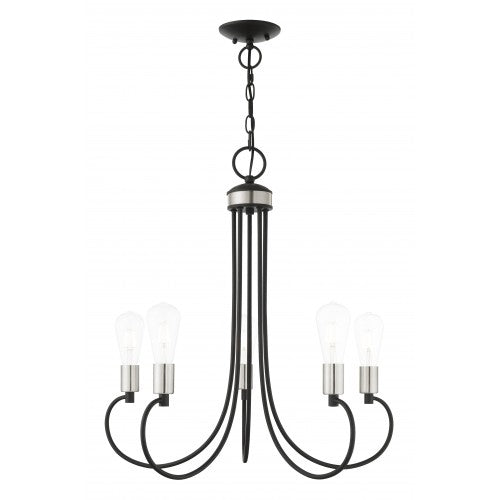 5 Light Black Chandelier Chandelier Livex