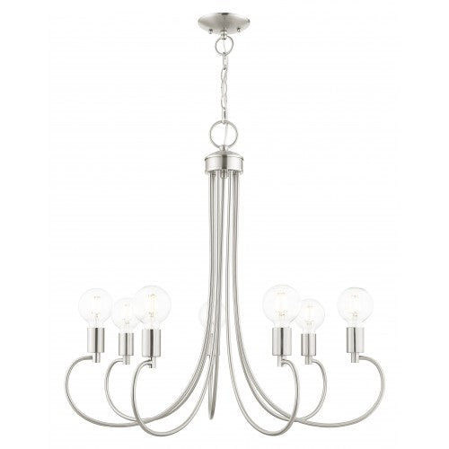 7 Light Brushed Nickel Chandelier Chandelier Livex