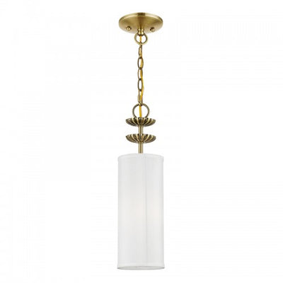 1 Light Antique Brass Mini Pendant Pendant Livex