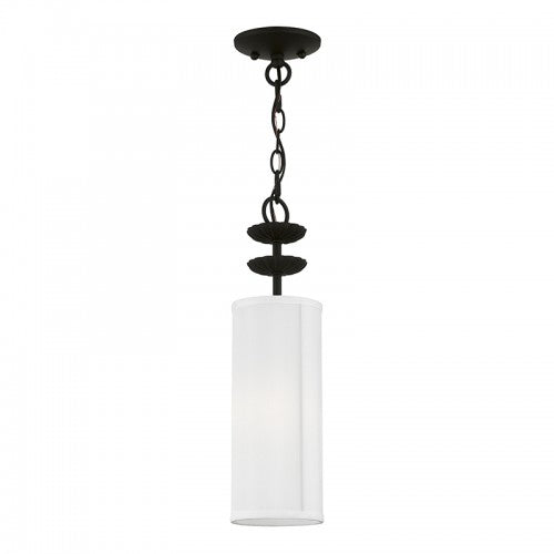 1 Light Black Mini Pendant Pendant Livex