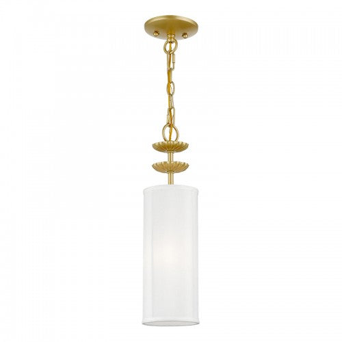 1 Light Soft Gold Mini Pendant Pendant Livex