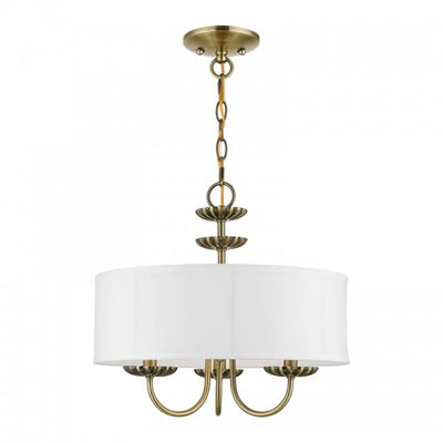 3 Light Antique Brass Pendant Chandelier Chandelier Livex