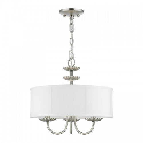 3 Light Brushed Nickel Pendant Chandelier Chandelier Livex