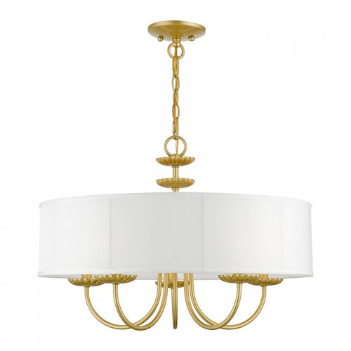 5 Light Soft Gold Pendant Chandelier Chandelier Livex