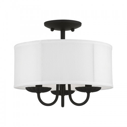 3 Light Black Semi-Flush Mount Semi Flush Livex