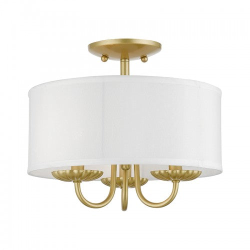 3 Light Soft Gold Semi-Flush Mount Semi Flush Livex