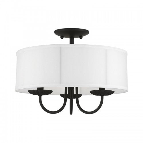 3 Light Black Semi-Flush Mount Semi Flush Livex