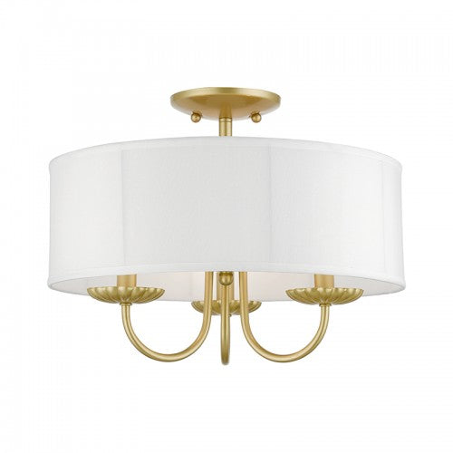 3 Light Soft Gold Semi-Flush Mount Semi Flush Livex