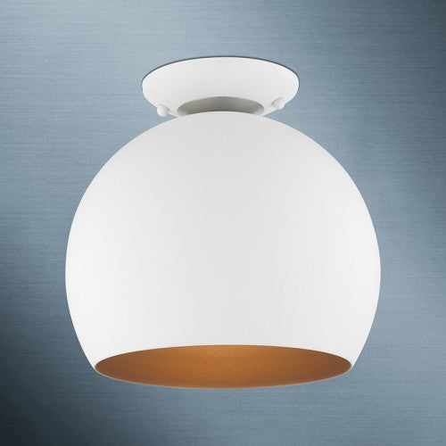 1 Light White Semi-Flush Mount Semi Flush Livex