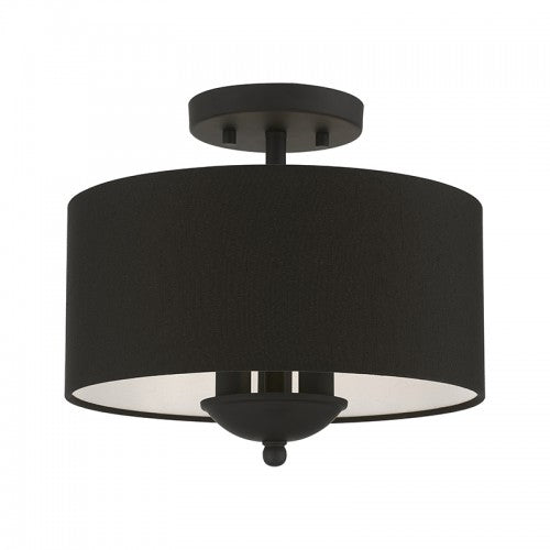 3 Light Black Semi-Flush Mount Semi Flush Livex