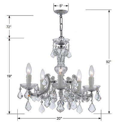 Maria Theresa 5 Light Swarovski Strass Crystal Polished Chrome Chandelier Chandelier Crystorama