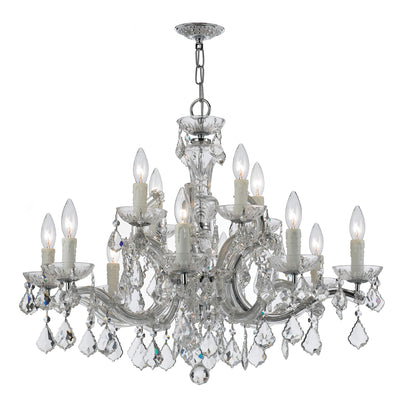 Maria Theresa 12 Light Spectra Crystal Polished Chrome Chandelier Chandelier Crystorama