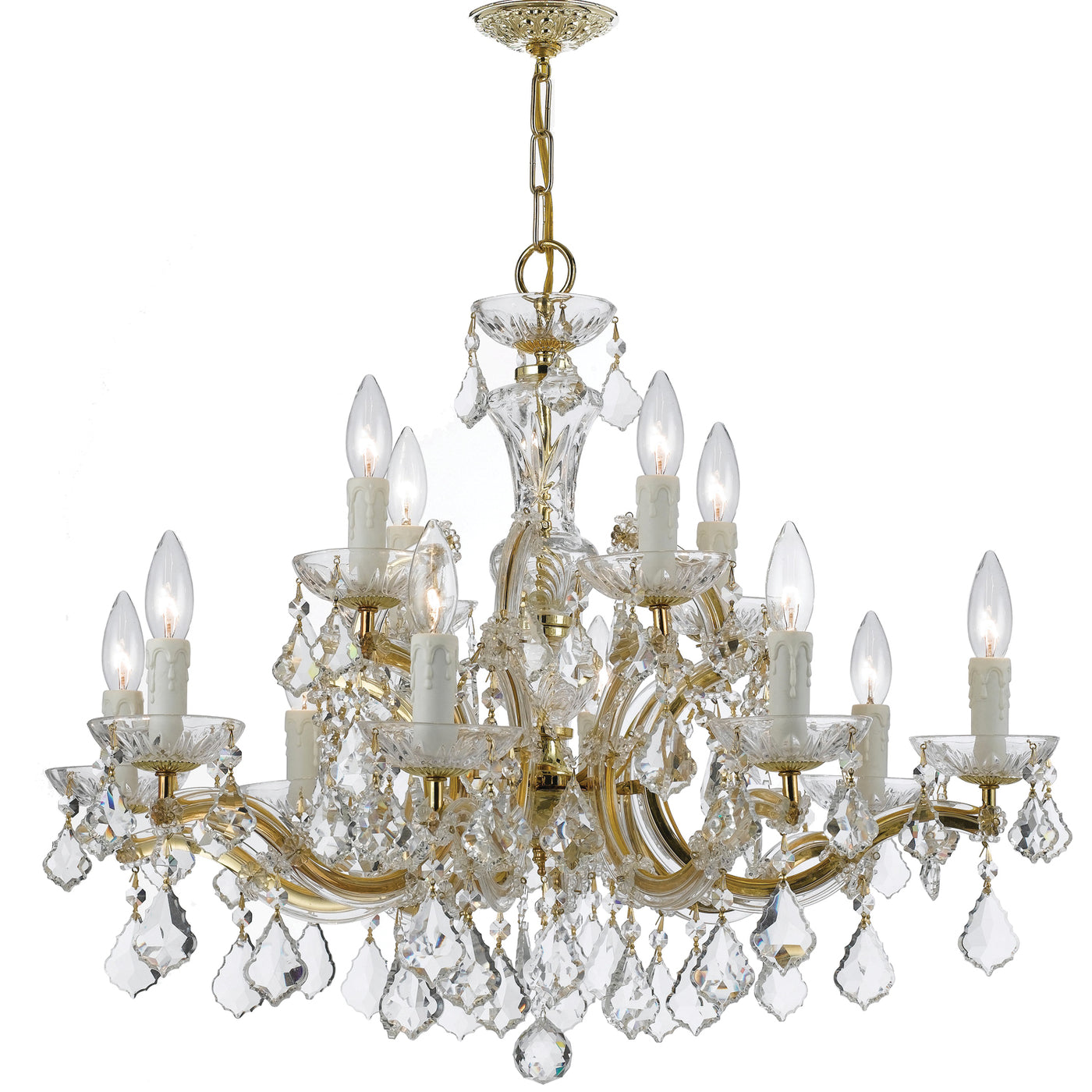 Maria Theresa 12 Light Hand Cut Crystal Gold Chandelier Chandelier Crystorama