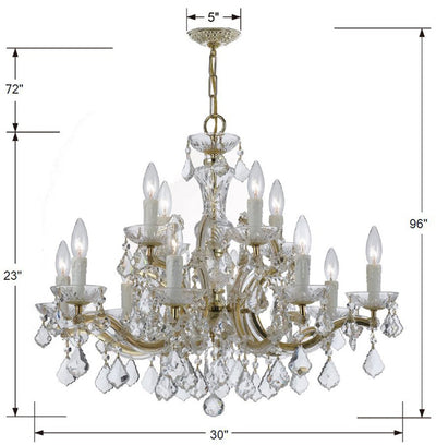 Maria Theresa 12 Light Hand Cut Crystal Gold Chandelier Chandelier Crystorama