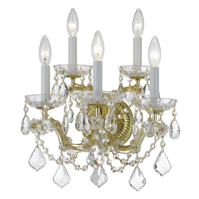 Maria Theresa 5 Light Hand Cut Crystal Gold Sconce Wall Sconce Crystorama