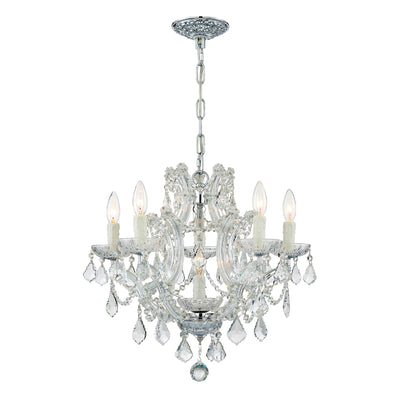 Maria Theresa 6 Light Clear Italian Crystal Polished Chrome Chandelier Chandelier Crystorama