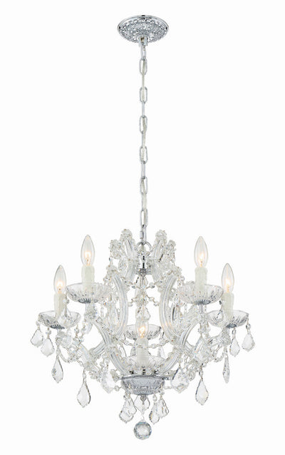 Maria Theresa 6 Light Hand Cut Crystal Polished Chrome Chandelier Chandelier Crystorama