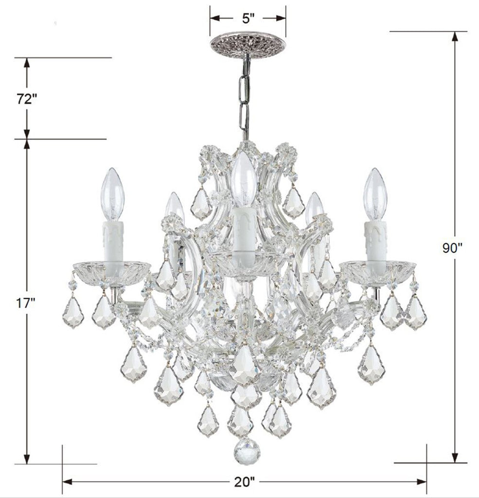 Maria Theresa 6 Light Hand Cut Crystal Polished Chrome Chandelier Chandelier Crystorama