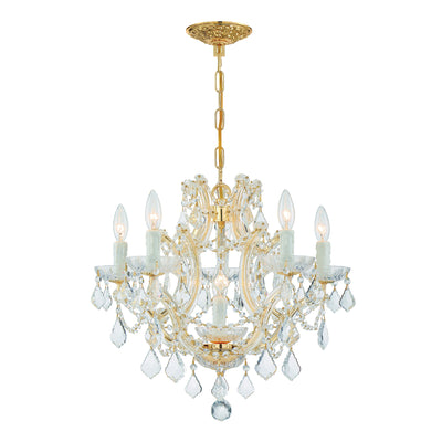 Maria Theresa 6 Light Clear Italian Crystal Gold Chandelier Chandelier Crystorama