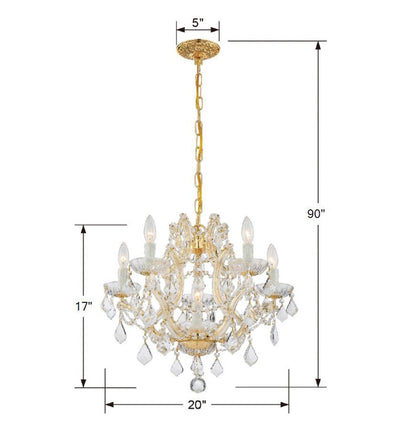 Maria Theresa 6 Light Spectra Crystal Gold Chandelier Chandelier Crystorama