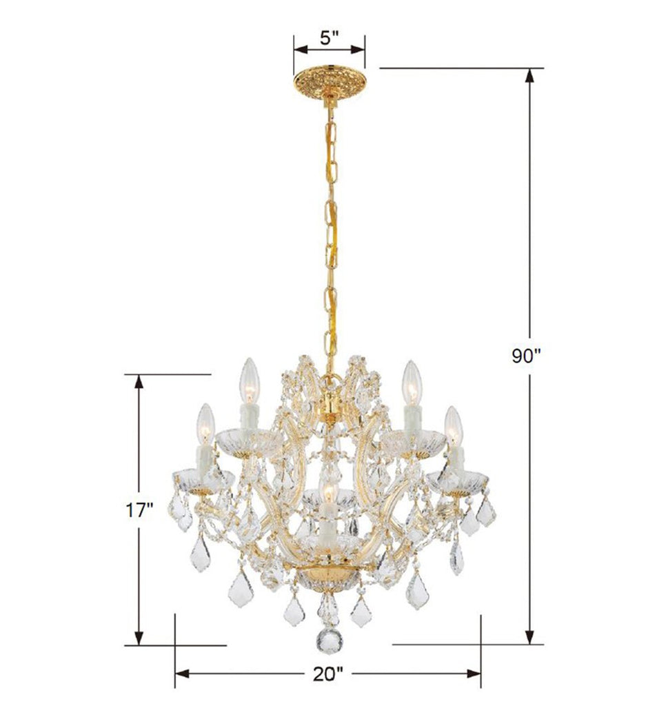 Maria Theresa 6 Light Swarovski Strass Crystal Gold Chandelier Chandelier Crystorama