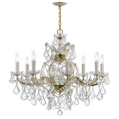 Maria Theresa 9 Light Hand Cut Crystal Gold Chandelier Chandelier Crystorama