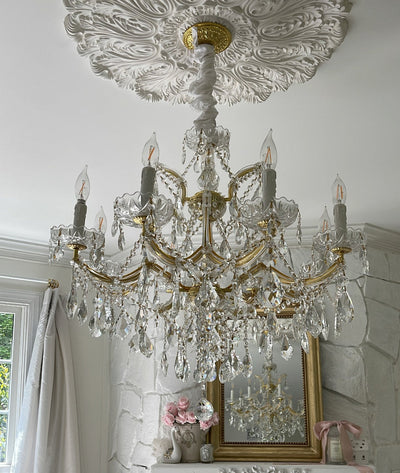 Maria Theresa 9 Light Hand Cut Crystal Gold Chandelier Chandelier Crystorama