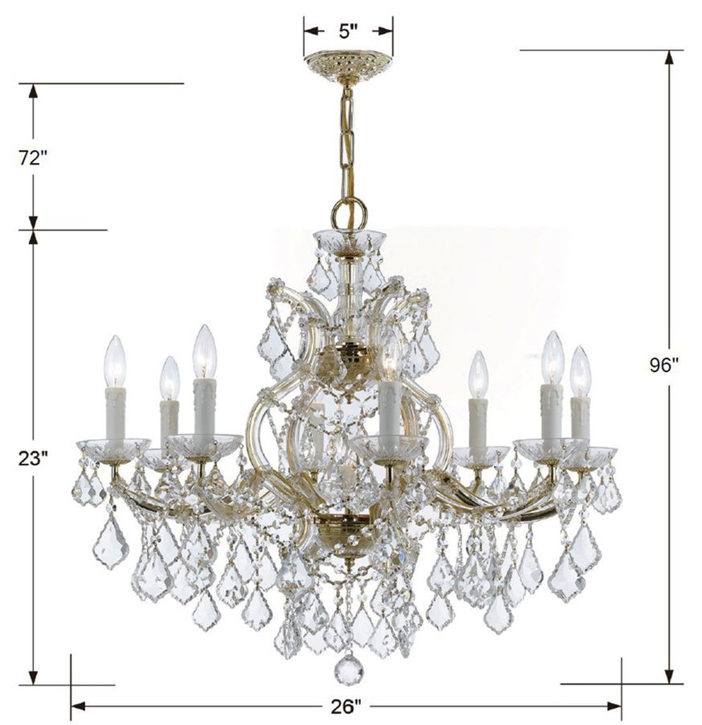 Maria Theresa 9 Light Hand Cut Crystal Gold Chandelier Chandelier Crystorama