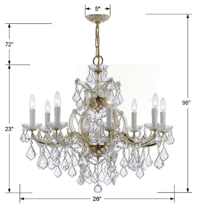 Maria Theresa 9 Light Hand Cut Crystal Gold Chandelier Chandelier Crystorama