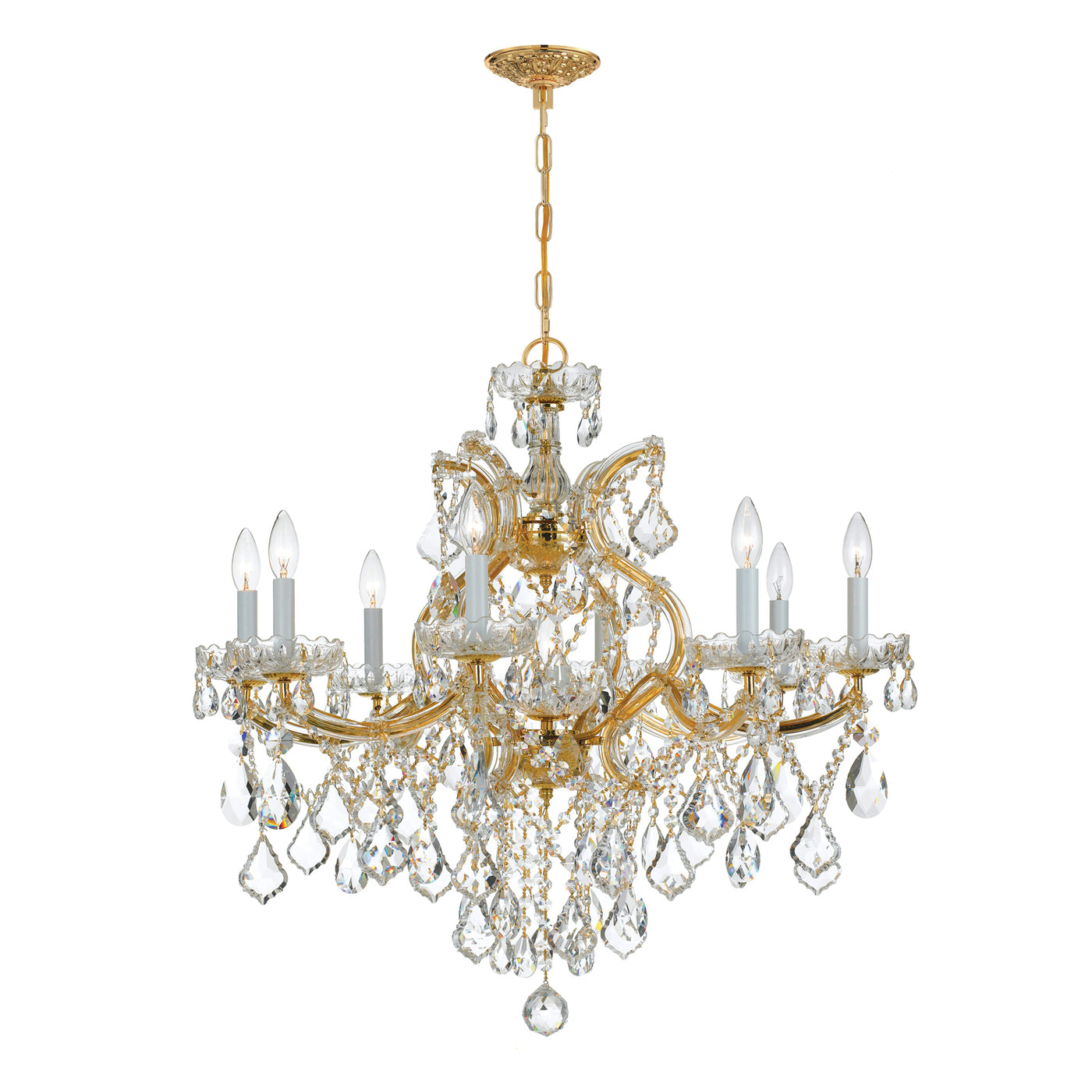 Maria Theresa 9 Light Hand Cut Crystal Gold Chandelier Chandelier Crystorama