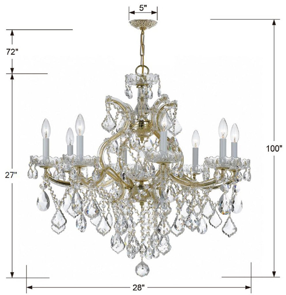 Maria Theresa 9 Light Hand Cut Crystal Gold Chandelier Chandelier Crystorama